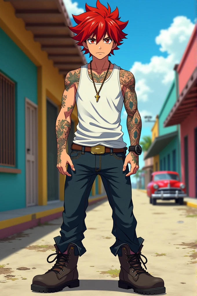 Chuuya Nakahara from the anime Bungo Stray Dogs styled Mexican cholo 
