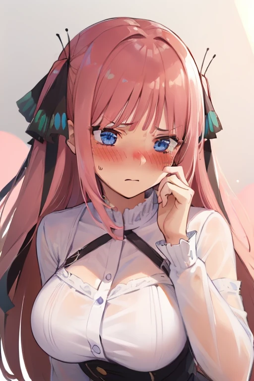 (blushing:1.6), (sullen:1.6), (Beautiful face), (beautiful girl), (lovely woman), innocent, Clear face, Highest quality,big breasts
