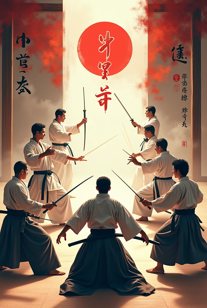 Banner with martial arts:
Aikido Karatê Judô Kendo Bojutsu Bujutsu Jojutsu Yaido Kobudo
