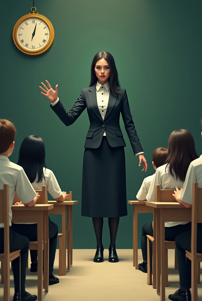 Miss Circle, a math teacher who has a compass instead of an arm, she and her students and the school are made of paper, but she kills the students who repeat the year. She is a teacher at the paper education school or fpe, a student repeated the year. All the students are .