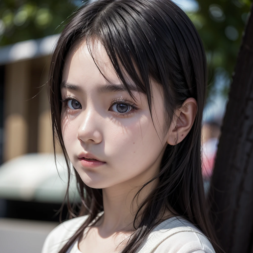 ((best qualityer)), ((work of art)), (detailed) create a young japanese girl, dark eyes and like she was taking the picture, in a common public place