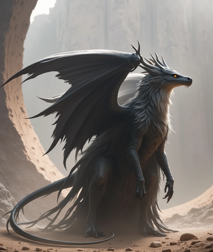 Cinematic lights , long tail, with wings