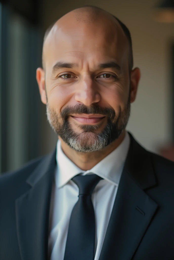 Beautiful man in suit , Beautiful beard , bald head, Executive sexy man, suit, fondo de Office, Office, elegant, Detailed face, Office elegant,
