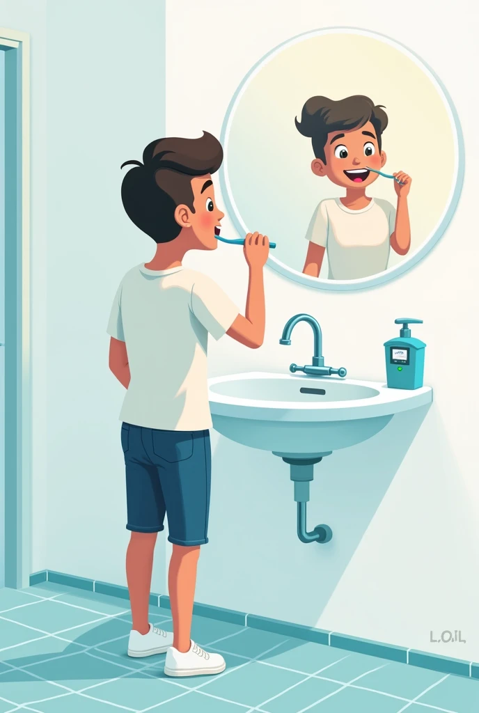 Save water while brushing your teeth drawing