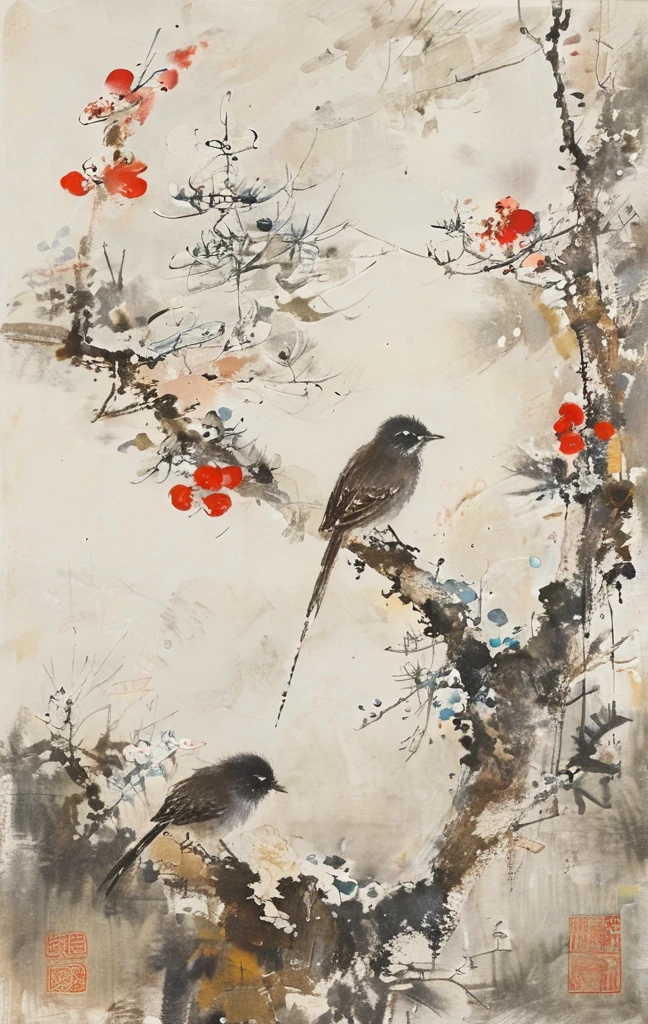 masterpiece,best quality,illustration,Fu Baoshi,