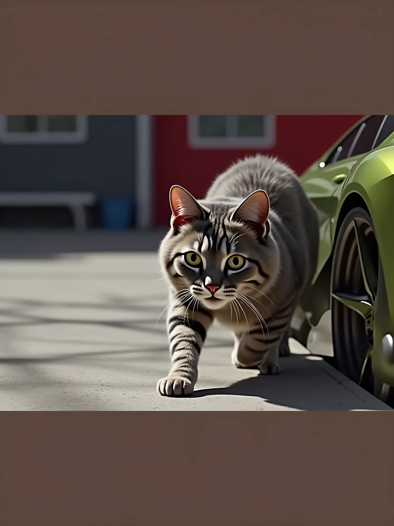 a tiger striped gray cat driving a 2016 green hyundai veloster, hyperrealistic, 8k, high detailed, (best quality,4k,8k,highres,masterpiece:1.2),ultra-detailed,(realistic,photorealistic,photo-realistic:1.37),HDR,UHD,studio lighting,ultra-fine painting,sharp focus,physically-based rendering,extreme detail description,professional,vivid colors,bokeh,detailed feline eyes,detailed feline features,detailed feline paws,feline anatomy,highly detailed cat fur,detailed interior of car,highly detailed dashboard,highly detailed car exterior,dynamic composition,dramatic lighting,cinematic angles