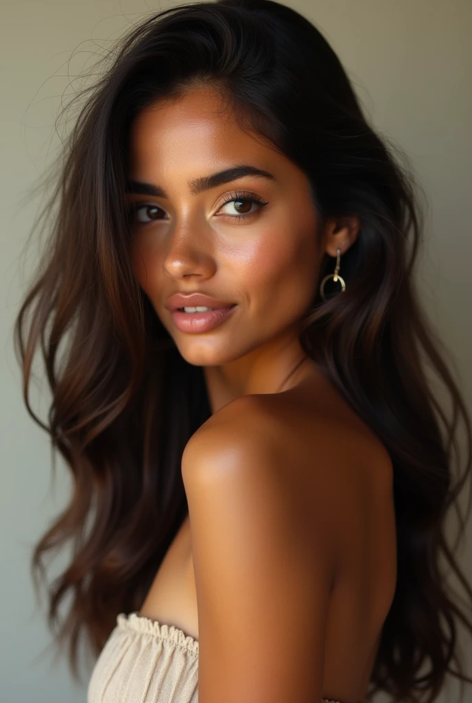 A beautiful brunette Brazilian woman with 