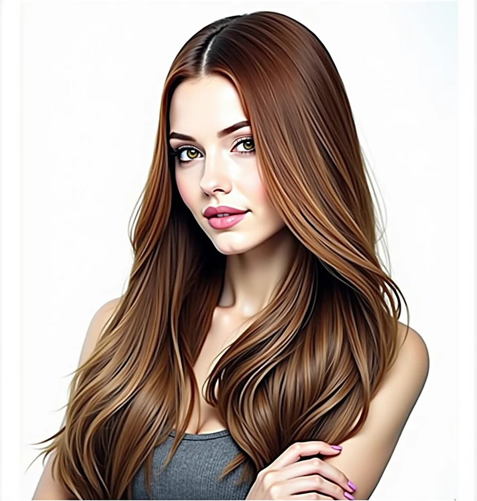 hyper-realistic photo of a woman with (((Red hair))), shown from the bust up, (((8))), with the entire upper body fully visible within the frame. Her hair must be extremely voluminous, well maintained and perfectly styled. Make sure the woman is portrayed with a clear and natural expression. (((white background))), No details or distractions, just a smooth white surface. The entire upper body of the woman should be fully visible, without any part cut off. (((white background))) Use soft, flat lighting to highlight the texture and shine of her hair and skin.. The photo must be ultra photorealistic, (((white background))), clear as crystal, 8K UHD, with fine details and a high quality polished finish. Make sure the entire image is sharp and in focus., no blur or softness. Use the lens at its widest aperture to achieve maximum sharpness and ensure that every detail in the image is perfectly clear and in focus..