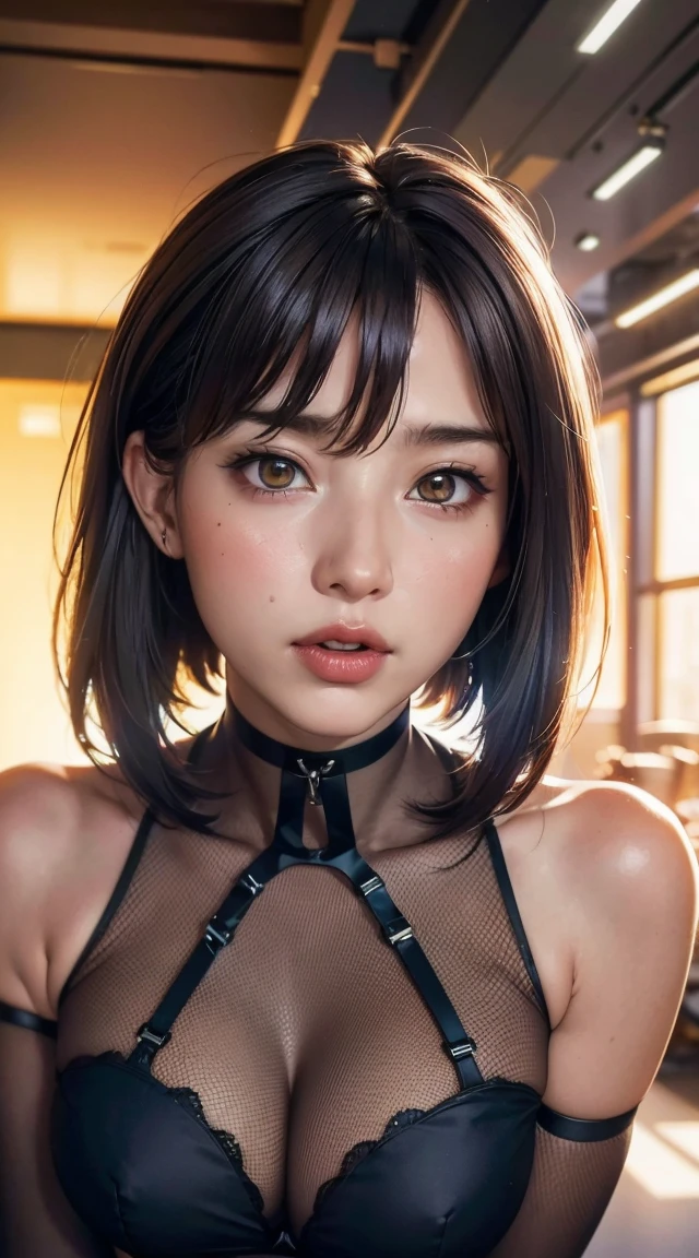 1. Machine Girl,((Ultra-Realistic Details)), Portraiture, Global Illumination, Shadow, Octane Rendering, 8k, Ultra Sharp,Metal,Complex, Decorations detailed, Cool colors, More about Egypt, highly Complex details, Realistic Light, Trending on CGSociety, Glowing Eyes, To the camera, Neon Details, Mechanical limbs,Blood vessels connected to tubes,Mechanical vertebrae attached to the back,Cervical vertebrae mechanically attached to the neck,Sitting,Wires and cables connecting to the head