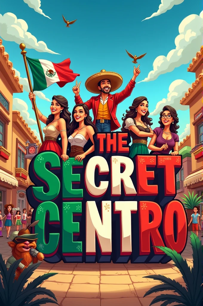You could design an advertisement with the letters THE SECRET CENTRO with a theme of Mexican independence.