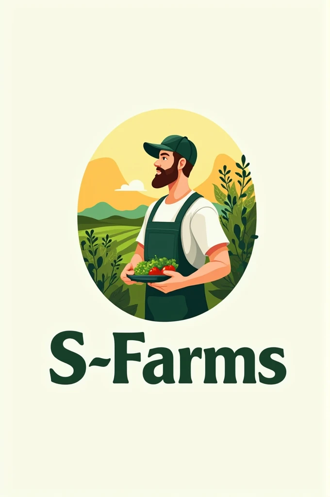 Logo fo S- FARMS that deal with vegetables 

