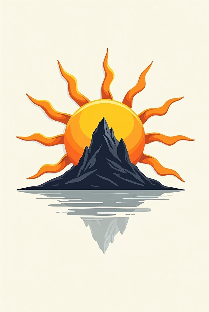 A logo of Roraima Tours Vip that shows a sun and inside the sun is the mountain
