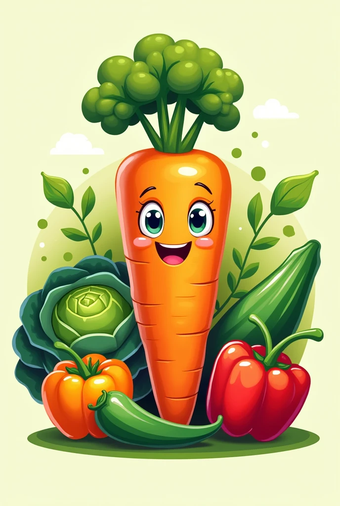 S- FARMS logo carrot cabbage pepper okro