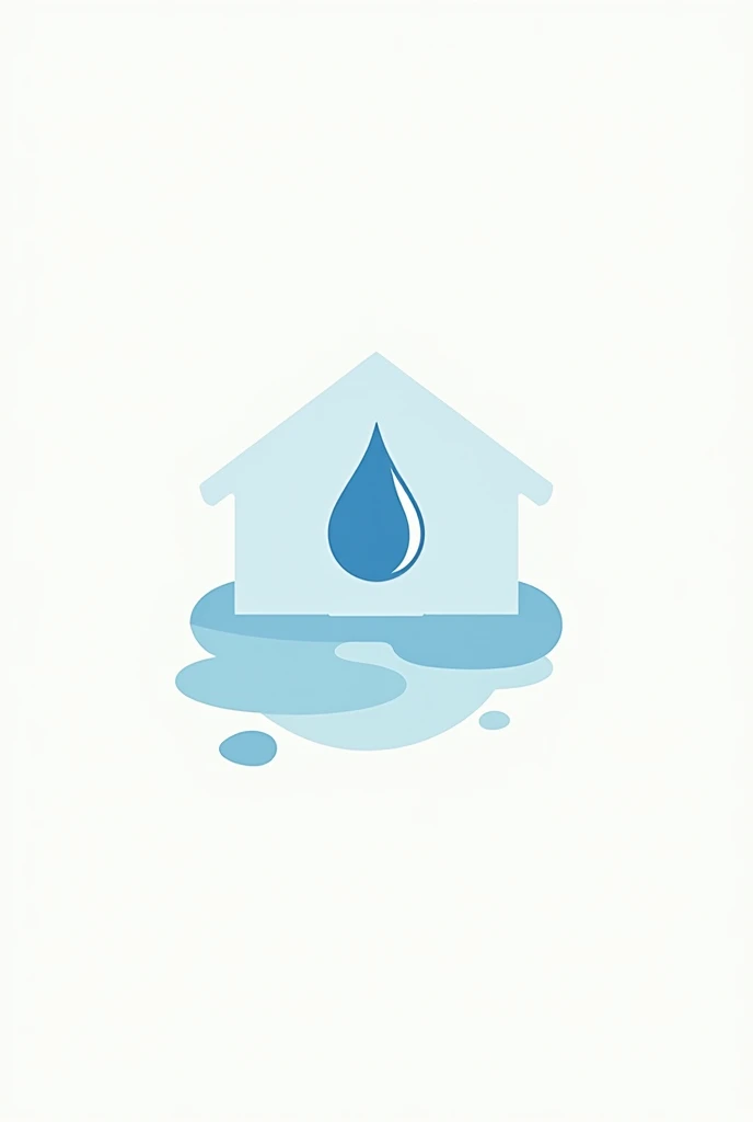 Logo with a simple house image for a company that provides water consumption monitoring services in homes