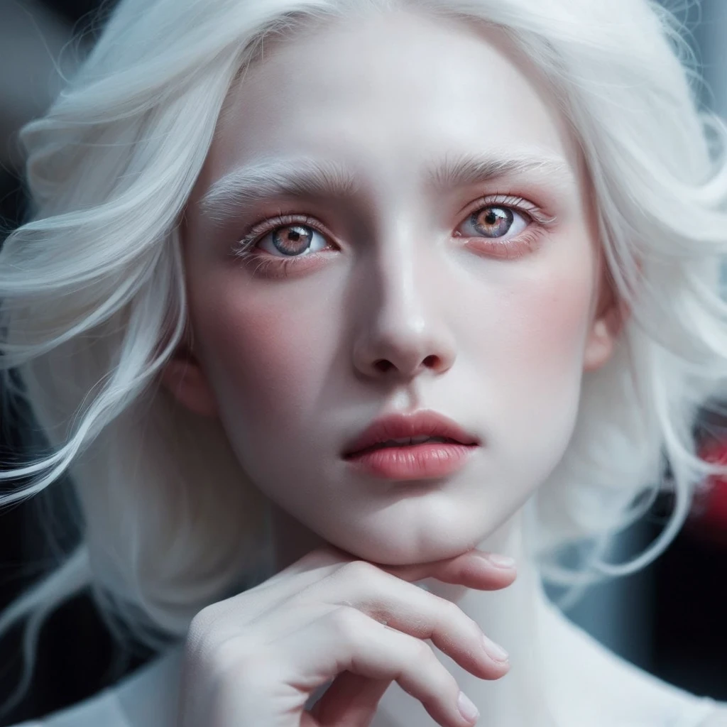 delicate facial features