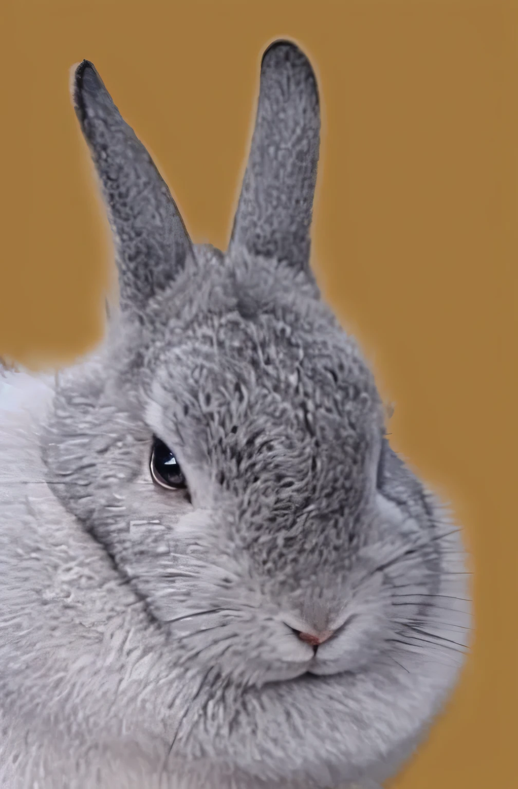 a very cute furry rabbit, hairs drawn like cartoon, perfectly drawn eyes, eyes like a cartoon drawing, beautiful eyes, perfect eyes, she is very happy, she is smiling, the image is very detailed