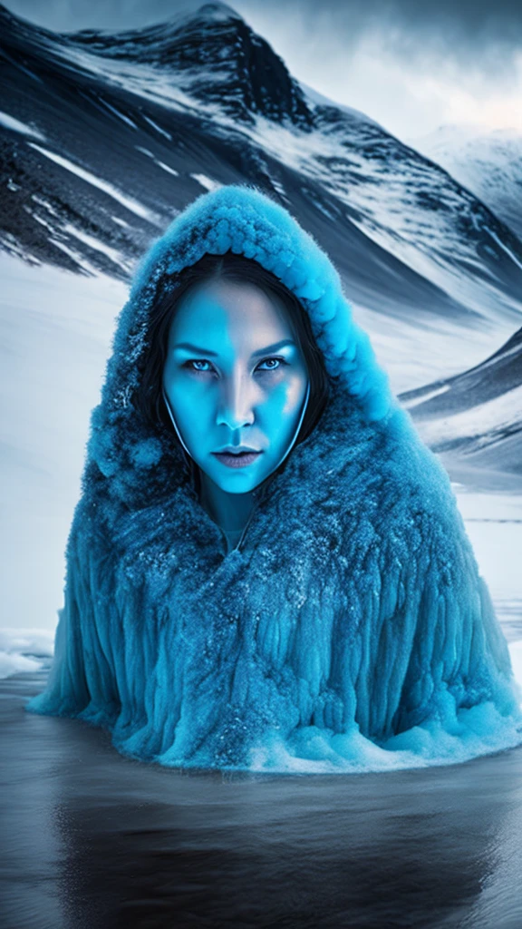 powerful race, native to the coldest and most inhospitable regions of the mountains of iceland. With pale and almost translucent skin, their bodies are naturally adapted to extreme cold, withstanding temperatures that would kill other species. His eyes glow with a blue light, reflecting the icy soul they possess. Woman