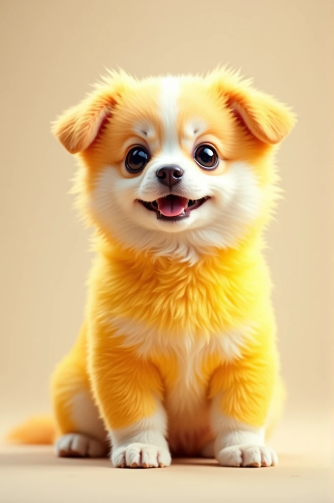 White dog with yellow coat