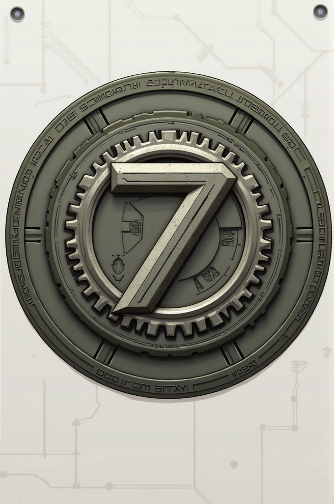Patch rond, of the 7th company with a gear