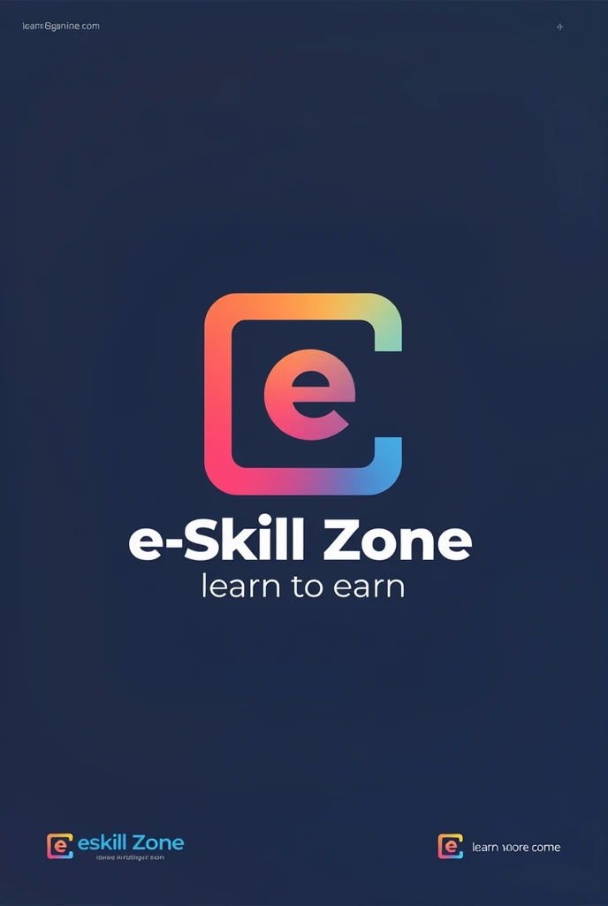 Design a beautiful logo for E-commerce training institute named "E-Skill Zone" with slogan "Learn to Earn".