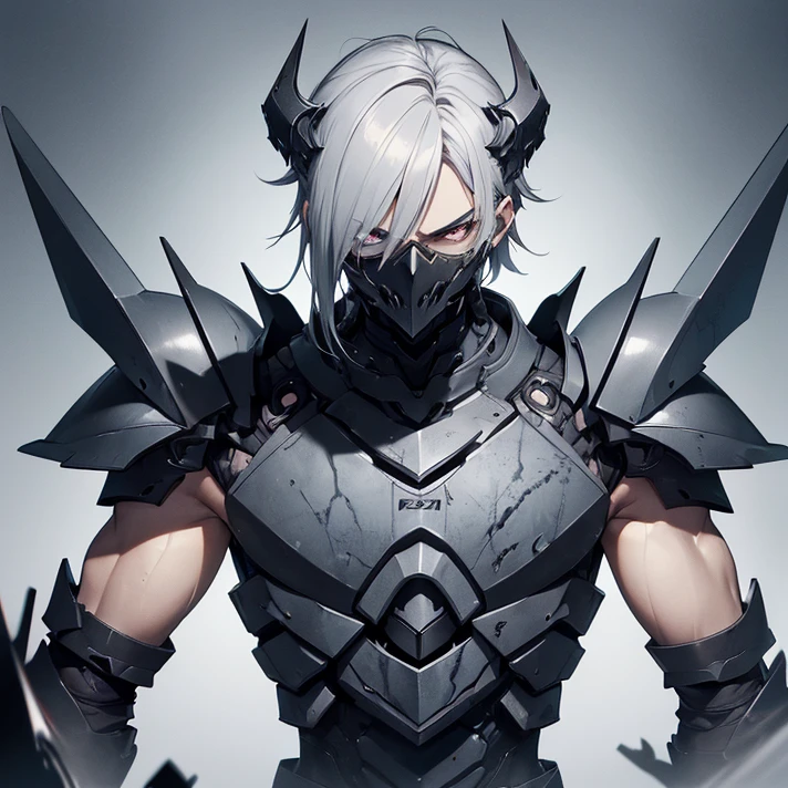 (masterpiece), (best high quality), (High resolution), (masterpiece), (anime style), (grimdark), (HD), (chaos), (simple background), (very detailed character,) ("Silent Hill aesthetic")
{{Male adult grey demonic-knight:(head: he is a 2 black-haired young man, atractive male, has short messed black hair, light-brown skin, blue eyes, broken nose, apathic face, closed sad mouth, black eyebrows),(biomechanic grey armor, grey biomechanic skeleton-like cuirass, biomechanic grey bone shoulder plates, bone arms armor, four knife wrist claws, grey hands, biomechanic grey hips and legs),(passive menacing pose, scary violent demeanor),(sinple marble moon landscape, blue void sky)}}