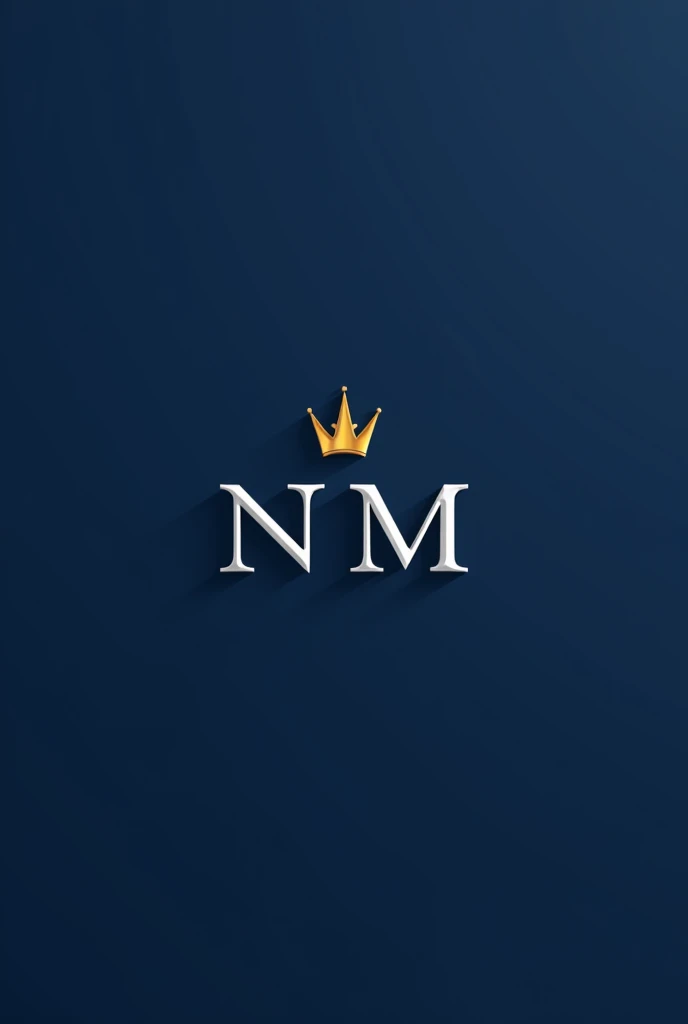 Hello, I would like to request the creation of an image for a profile. Por favor, follow these instructions:
fund: Use a solid dark blue background.
Initials: En el centro de la imagen, put the initials 'NM' in a stylish serif font, na cor branca.
tails: Add a small gold crown above the initials 'NM'.
styled: Keep the design minimalist and professional, without any additional text or icons other than the initials 'NM' and the crown.
Thanks for the help!"