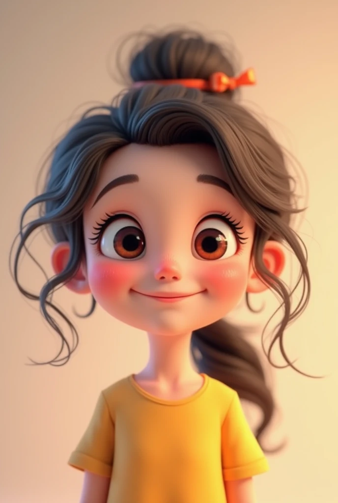 Create an girl avatar that says hi