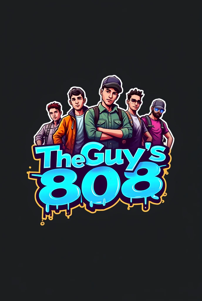 Here's a potential design concept:

*TheGuy's808*

[Image description: A bold, graffiti-style font with the text "TheGuy's808" serving as the backdrop.]

*Free Fire Characters:*

- DJ Alok
- K
- Chrono
- Skyler

[Image description: These characters are leaning against the bold font, with cool poses and expressions.]

*Call of Duty Characters:*

- Soap MacTavish
- Captain Price
- Ghost
- Mason

[Image description: These characters are also leaning against the bold font, with rugged and intense poses.]

*PUBG Characters:*

- The Survivor (default character)
- Sara
- Carlo
- Victor

[Image description: These characters are likewise leaning against the bold font, with strong and determined stances.]

*Color scheme:*

- Main font: Electric blue (#03A9F4)
- Characters: Vibrant shades of orange, green, and purple
- Background: Dark grey or black (#333333)

*Style:*

- Urban, graffiti-inspired
- Dynamic poses and expressions
- Bold lines and vibrant colors

This design combines the characters from Free Fire, Call of Duty, and PUBG, showcasing their unique personalities while emphasizing the bold and edgy vibe of "TheGuy's808". Make it look real 