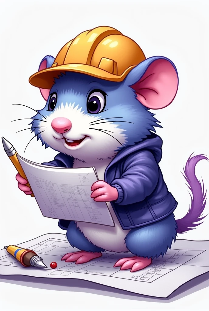 Colored Architect Hamster.purple and light blue