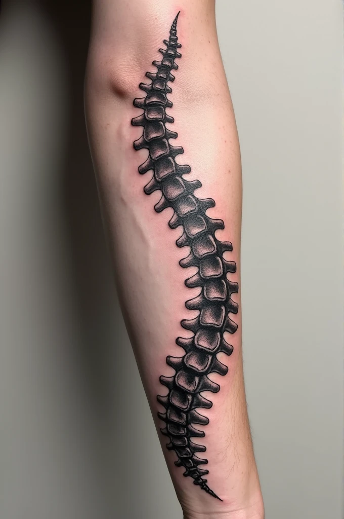 Tattoo of deer spine wrapping around arm