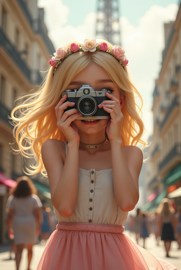 fille blonde mignonne qui fais des photos a paris