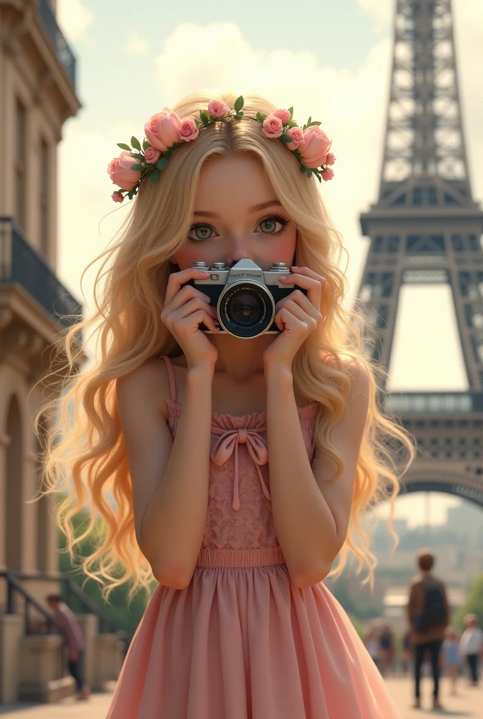 fille blonde mignonne qui fais des photos a paris