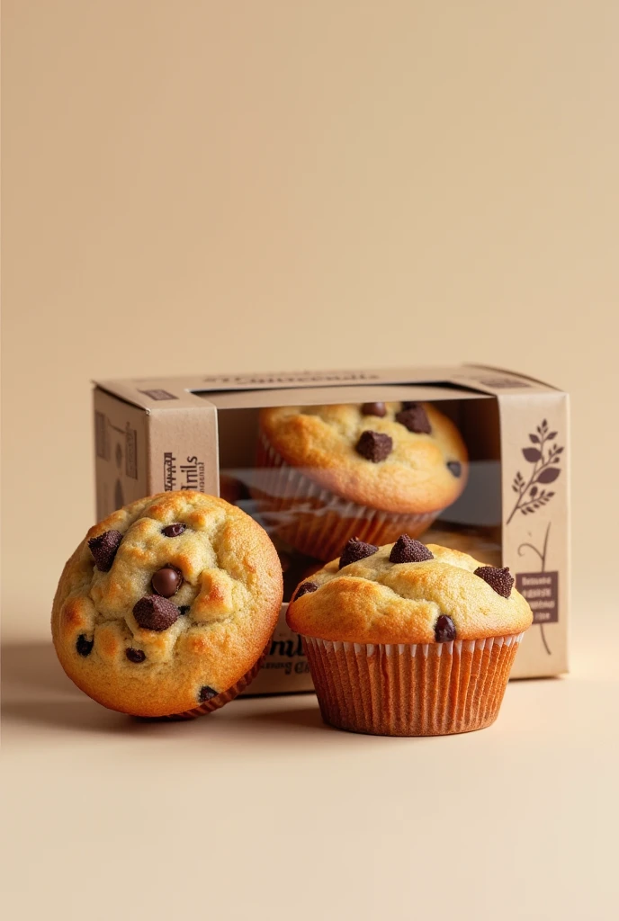 Chocolate Chip Muffins Packaging Box Design