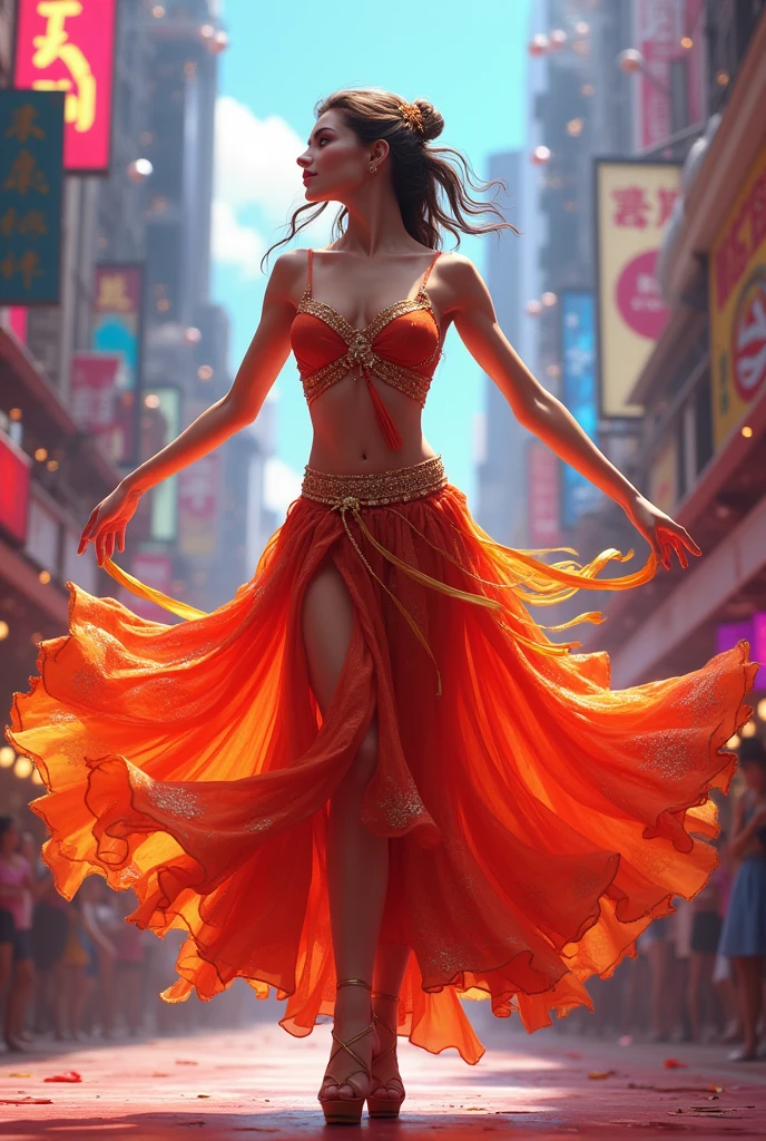 A picture of the famous tiktok  star tenge tenge dancing