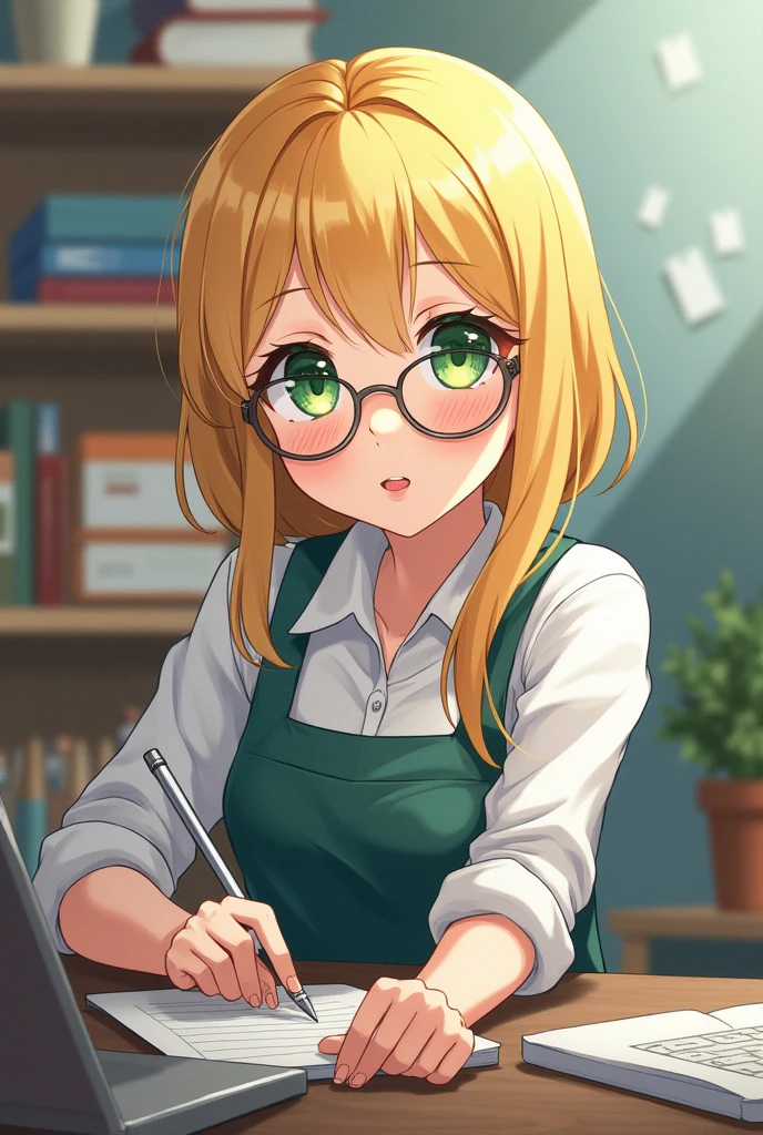 Blondeww girl with blond hair, with glasses and green eyes
We focus on TAKING CARE OF THE SCHOOL MATERIAL AND THE FACILITIES OF THE SCHOOL
