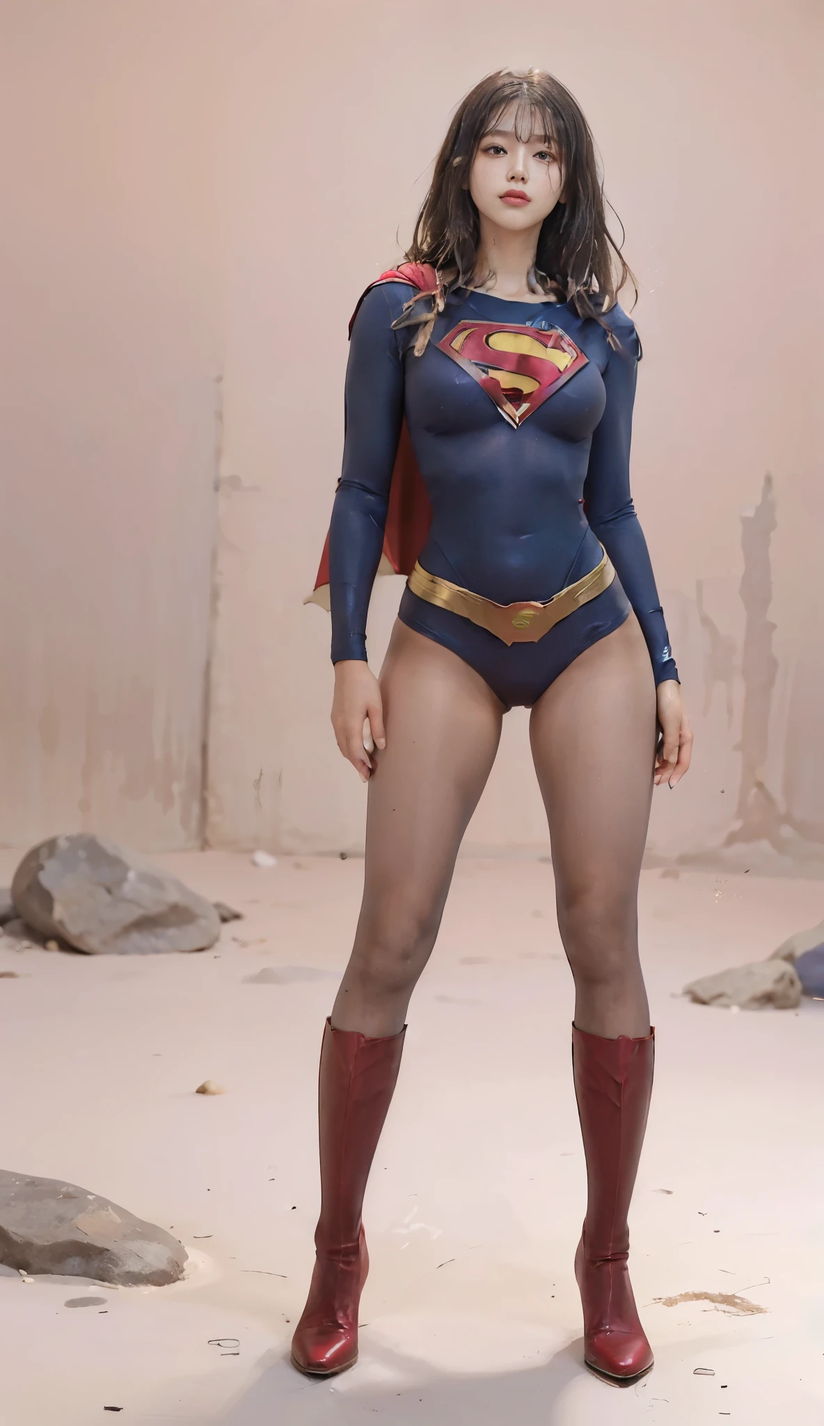 No background、(((Always close your eyes)))、(((Beautiful legs in black tights.)))、(((Legalize the beauty of your suffering face)))、((((Make the most of your original images)))、(((Supergirl Costume)))、(((Beautiful Hair)))、(((suffering)))、(((Please wear black tights....、Wear red boots)))、((Best image quality、8k))、((Highest quality、8k、masterpiece:1.3))、(((Preserve background )))、Sharp focus:1.2、Beautiful woman with perfect figure:1.4、Slim Abs:1.2、Wet body:1.5、Highly detailed face and skin texture、8k