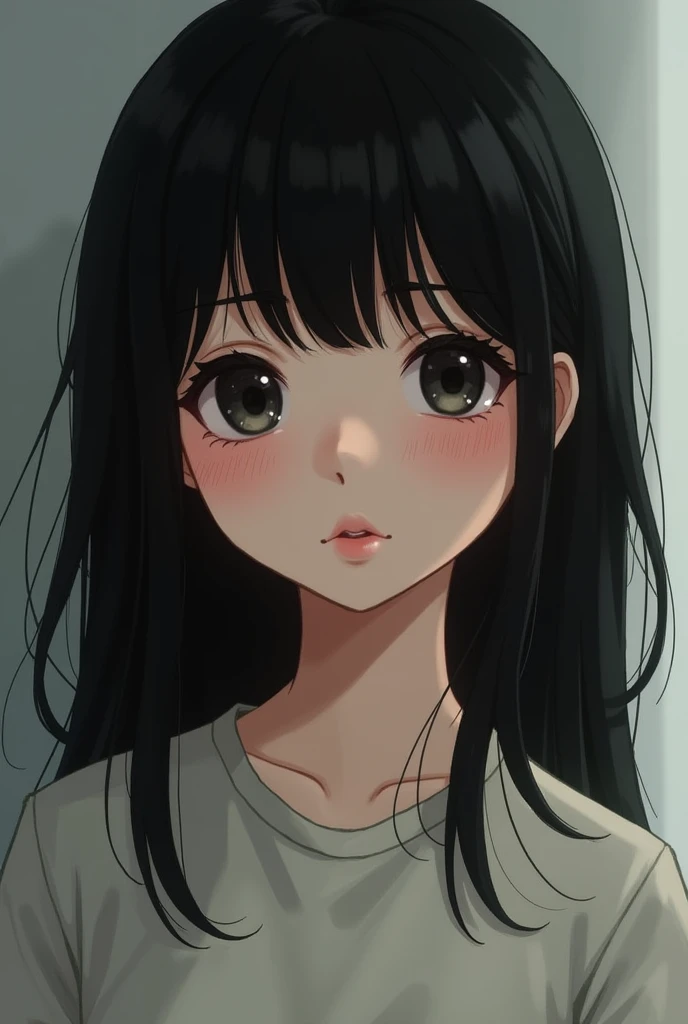 INFP 1 height 1,64cm .
with straight black hair.
Cute, mysterious and slightly slanted eyes.
Innocent face but not so much.
small eyes