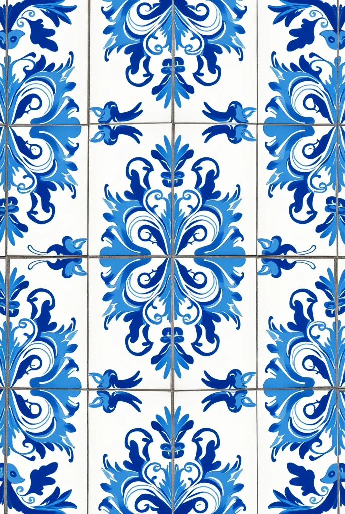 Ornamental design with repeating pattern inspired by Greek tiles, white and blue colors