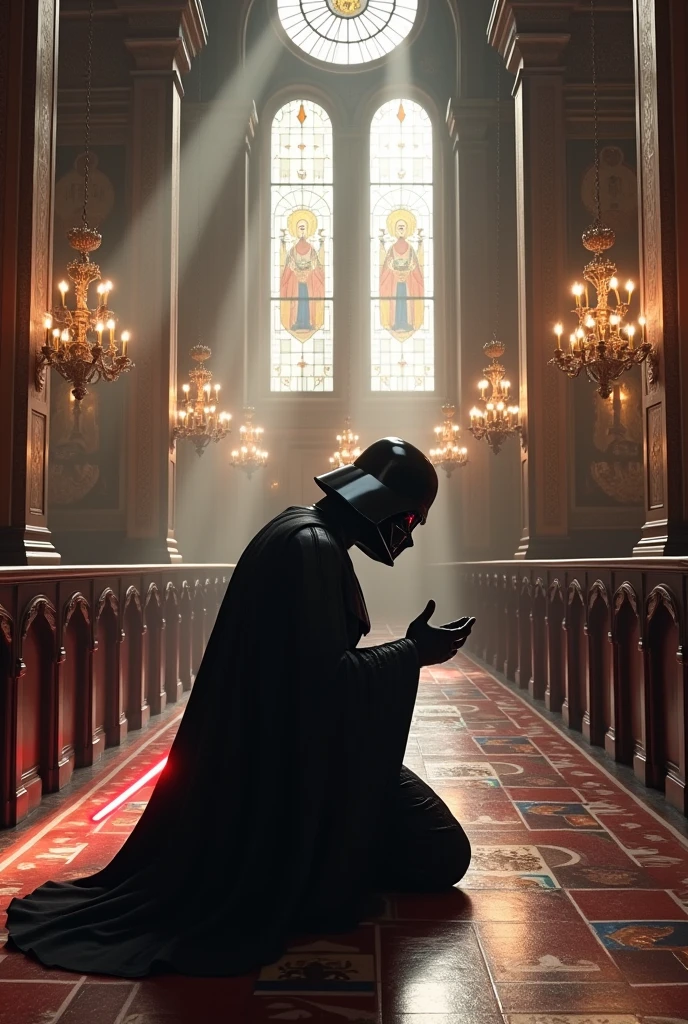 Darth vader praying in the orthodox church