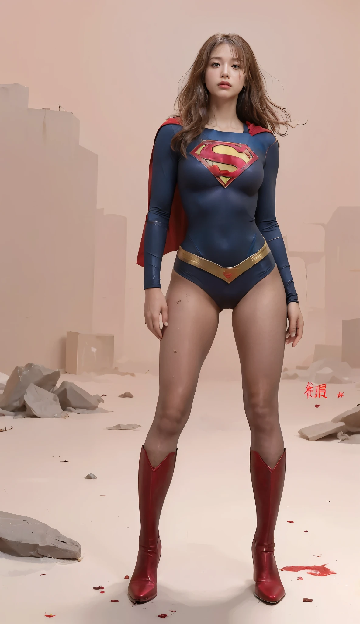 No background、(((Always close your eyes)))、(((Beautiful legs in black tights.)))、(((Legalize the beauty of your suffering face)))、((((Make the most of your original images)))、(((Supergirl Costume)))、(((Beautiful Hair)))、(((suffering)))、(((Please wear black tights....、Wear red boots)))、((Best image quality、8k))、((Highest quality、8k、masterpiece:1.3))、(((Preserve background )))、Sharp focus:1.2、Beautiful woman with perfect figure:1.4、Slim Abs:1.2、Wet body:1.5、Highly detailed face and skin texture、8k