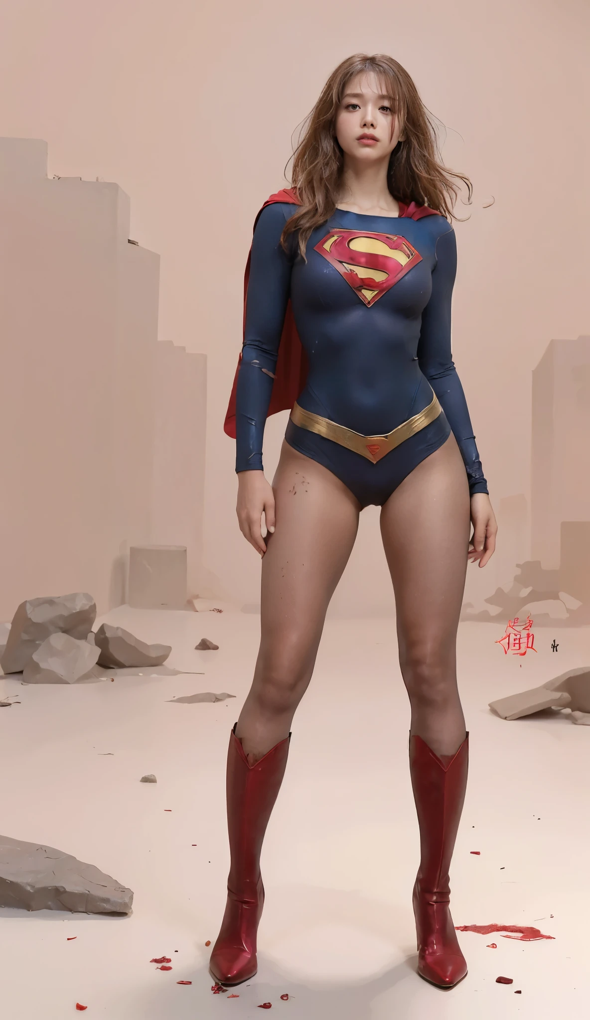 No background、(((Always close your eyes)))、(((Beautiful legs in black tights.)))、(((Legalize the beauty of your suffering face)))、((((Make the most of your original images)))、(((Supergirl Costume)))、(((Beautiful Hair)))、(((suffering)))、(((Please wear black tights....、Wear red boots)))、((Best image quality、8k))、((Highest quality、8k、masterpiece:1.3))、(((Preserve background )))、Sharp focus:1.2、Beautiful woman with perfect figure:1.4、Slim Abs:1.2、Wet body:1.5、Highly detailed face and skin texture、8k