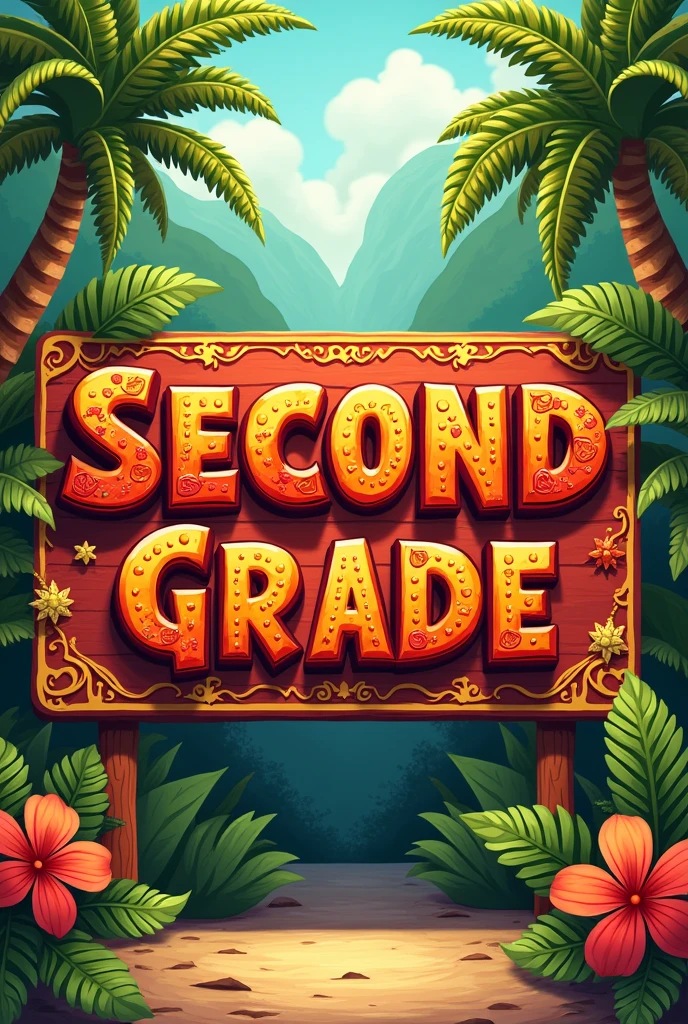   Sign that says welcome to second grade,Mexican style letters 