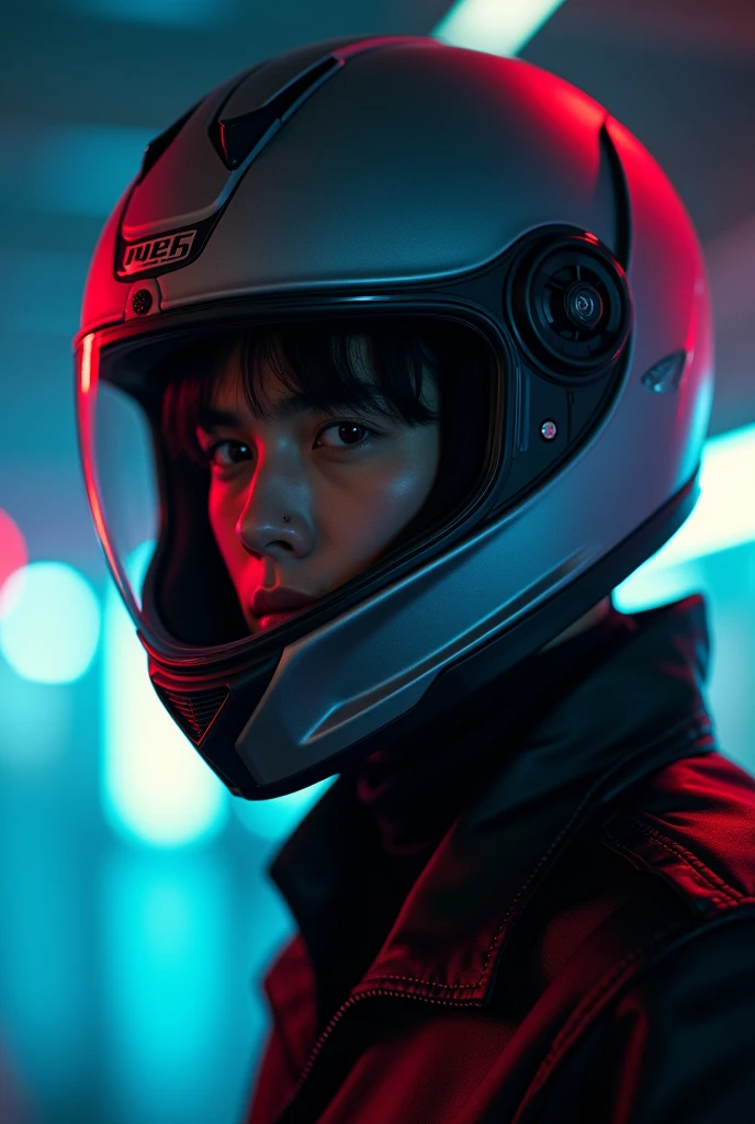 jungkook de bts con casco de moto
