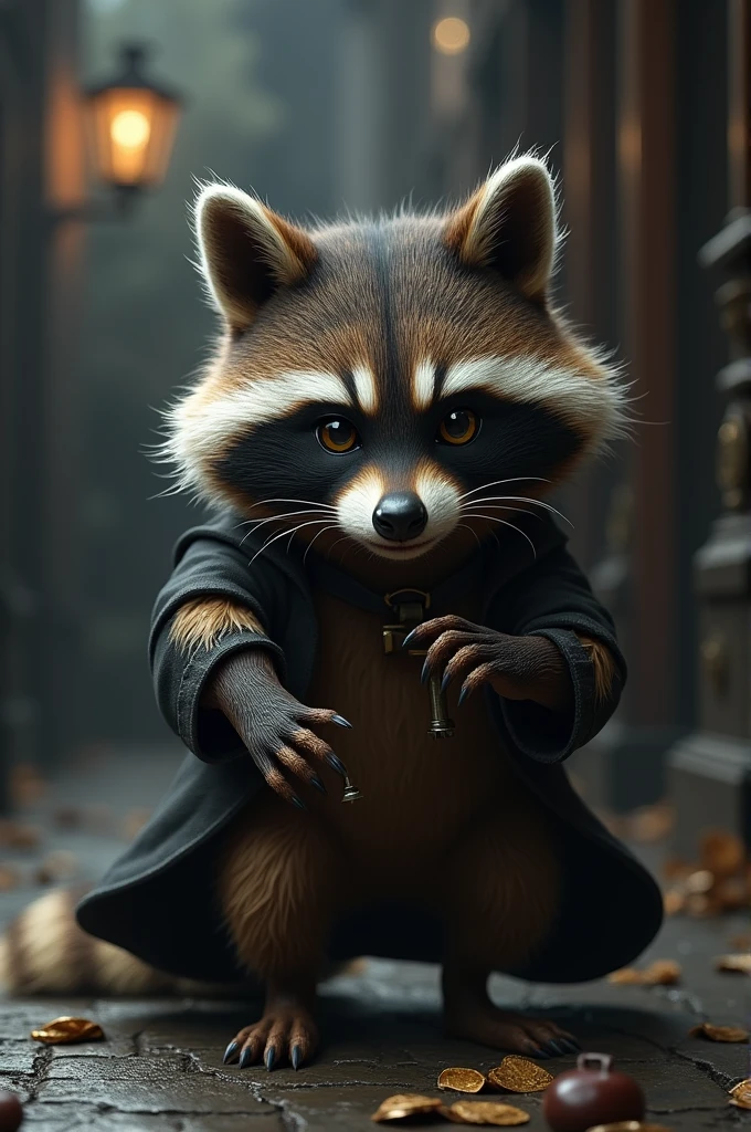 create a furry thief raccoon
