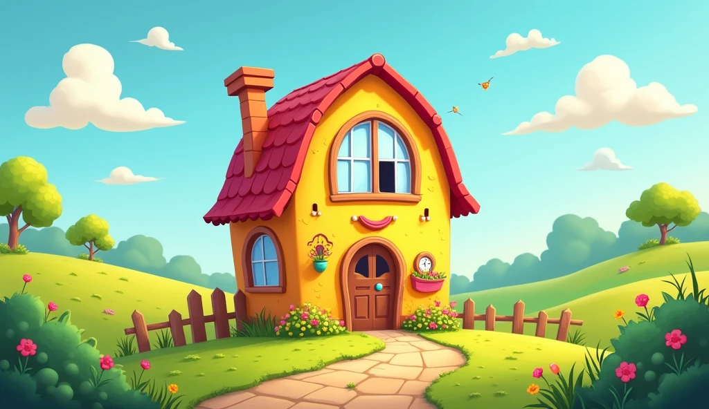 H is for house create a wonderful cartoon house image