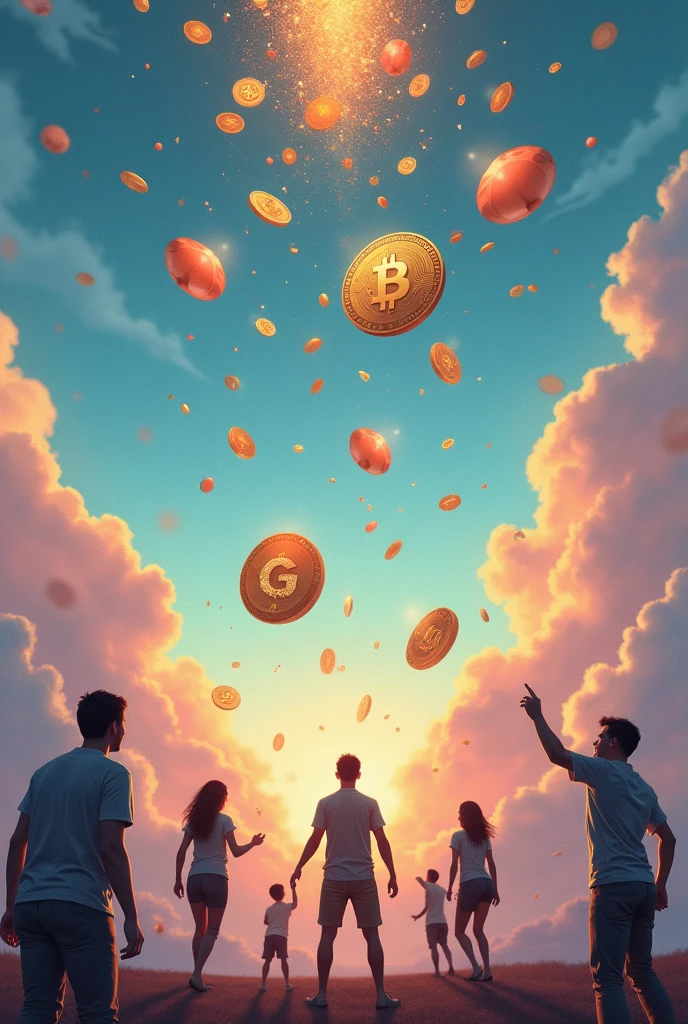 Cryptocurrencies and memecoins falling from the sky