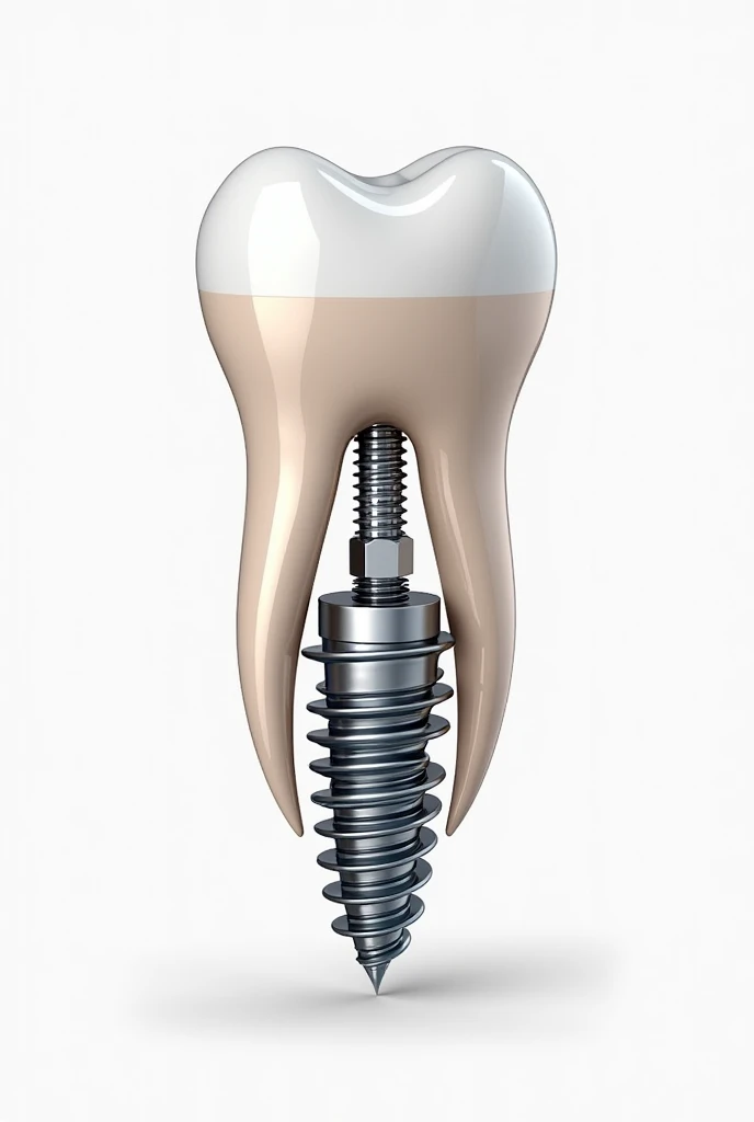 Double root molar implant with screw
