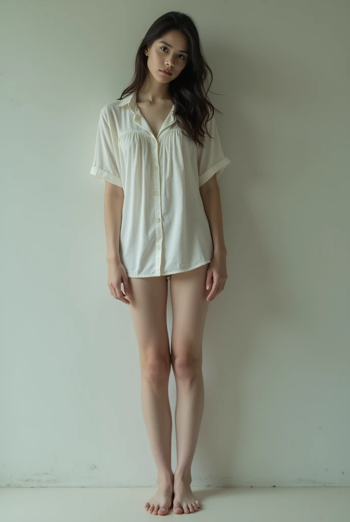 Woman without the lower part of her clothes