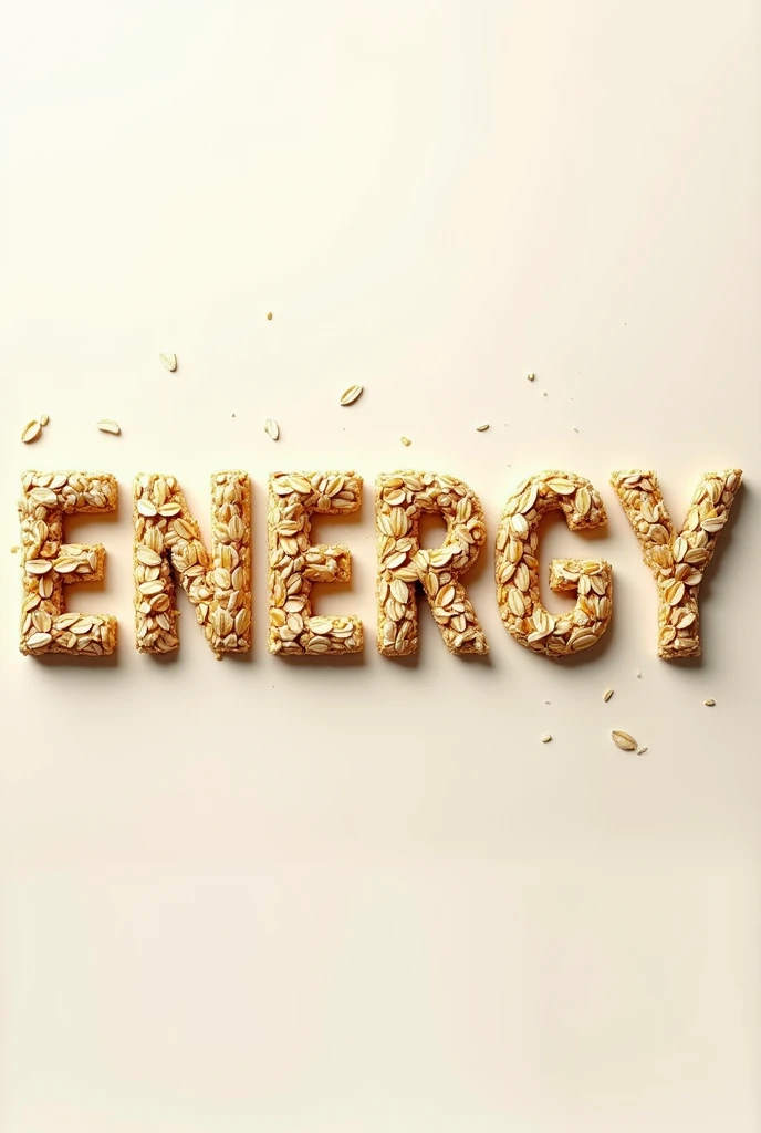 I need you to do lettering with oats that says energy (photography)