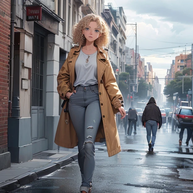 (master piece, best high quality image, very good detailed image, very good detailed character, very good detailed background, very detailed textures, carefully detailed and textures, character alone, full body)
{{((1:character: 3 girl,(fair skin, light-blue eyes, blonde curly hair, nice body, feeling anxious and scared, desperate demeanor, walking alone),(brown jacket, grey-blue jeans),(buenos aires street, cloudy afternoon, danger incoming, cold wind))}}